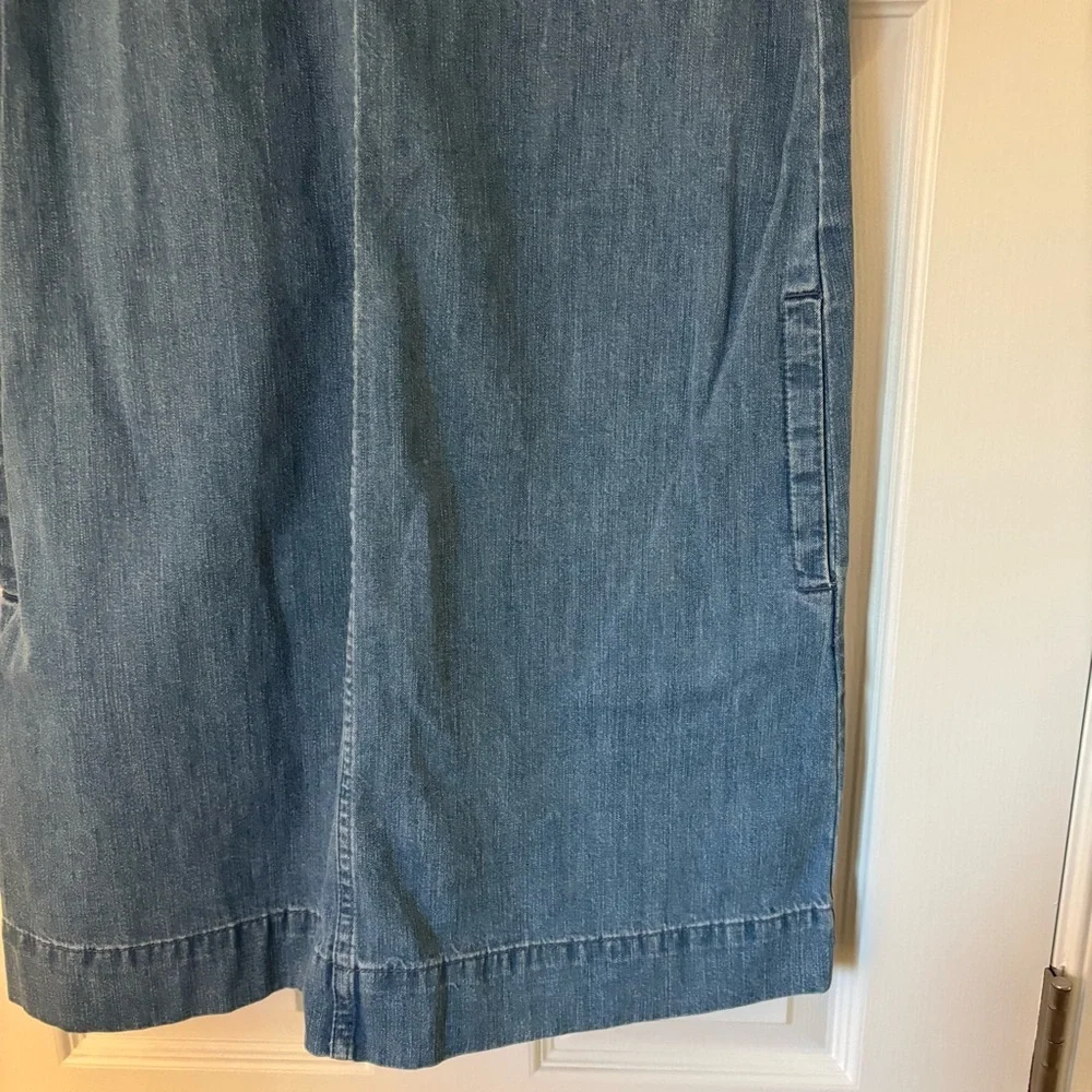 J. Crew Denim Cap Sleeve Dress Blue Medium Wash Cotton Summer Country M0568 4 - Picture 7 of 11